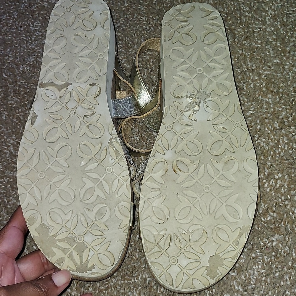 Skechers Women’s Metallic Strappy Sandal - Gold - Picture 4 of 5